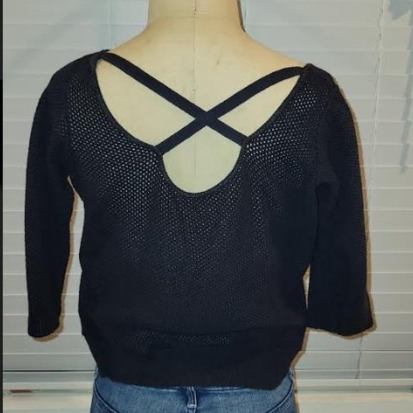 80s Fishnet Crochet Sweater by Plymouth. SZ S/M. Goth, New Wave, Vintage - Picture 3 of 5